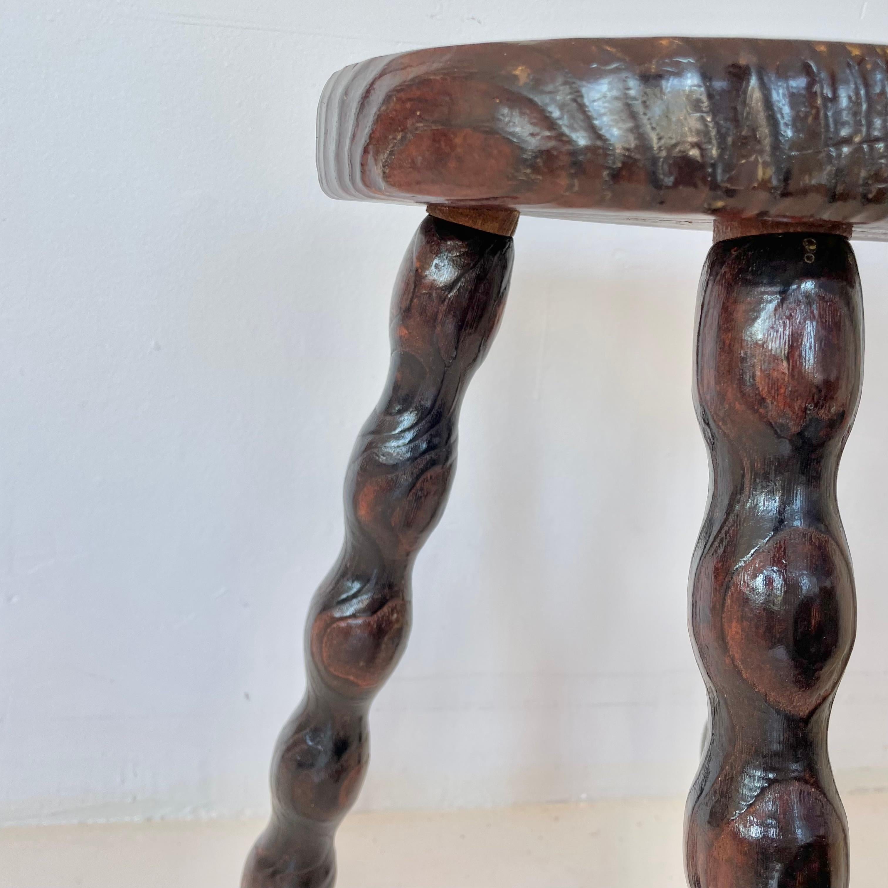 French Spiral Tripod Stool 2