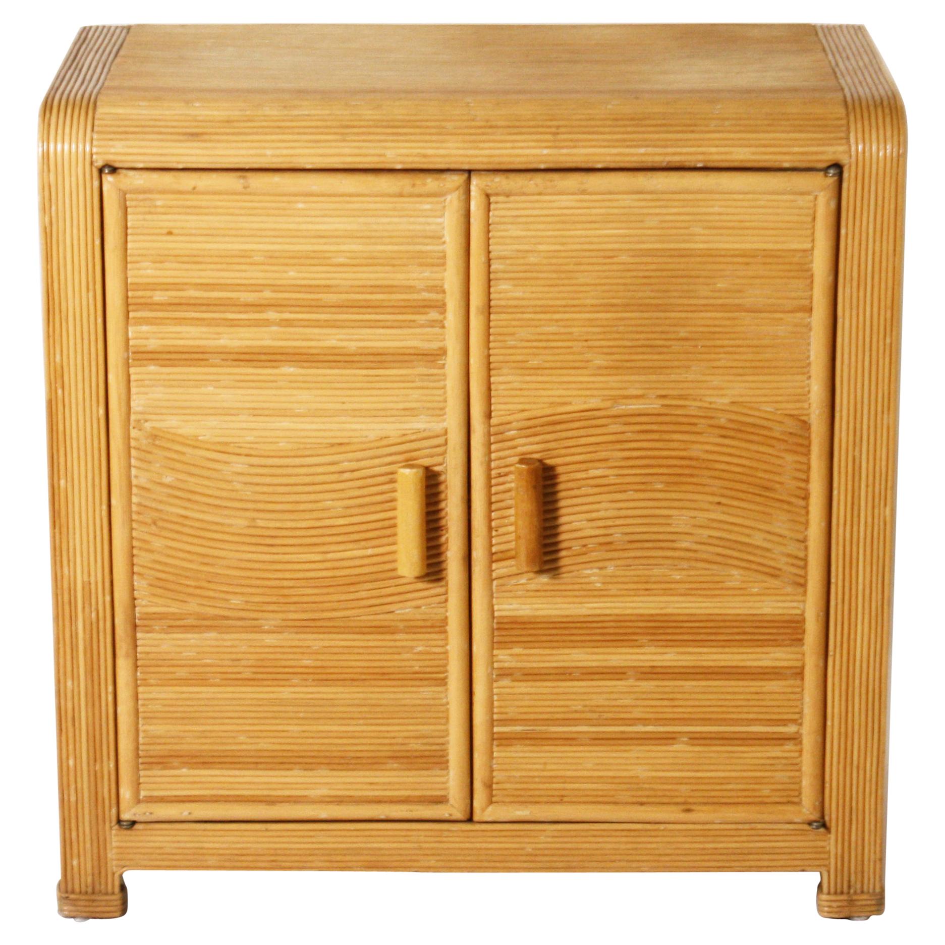 French Split Bamboo Commode with Two Doors, circa 1950