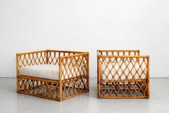 French Square Bamboo Chairs