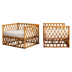 French Square Bamboo Chairs