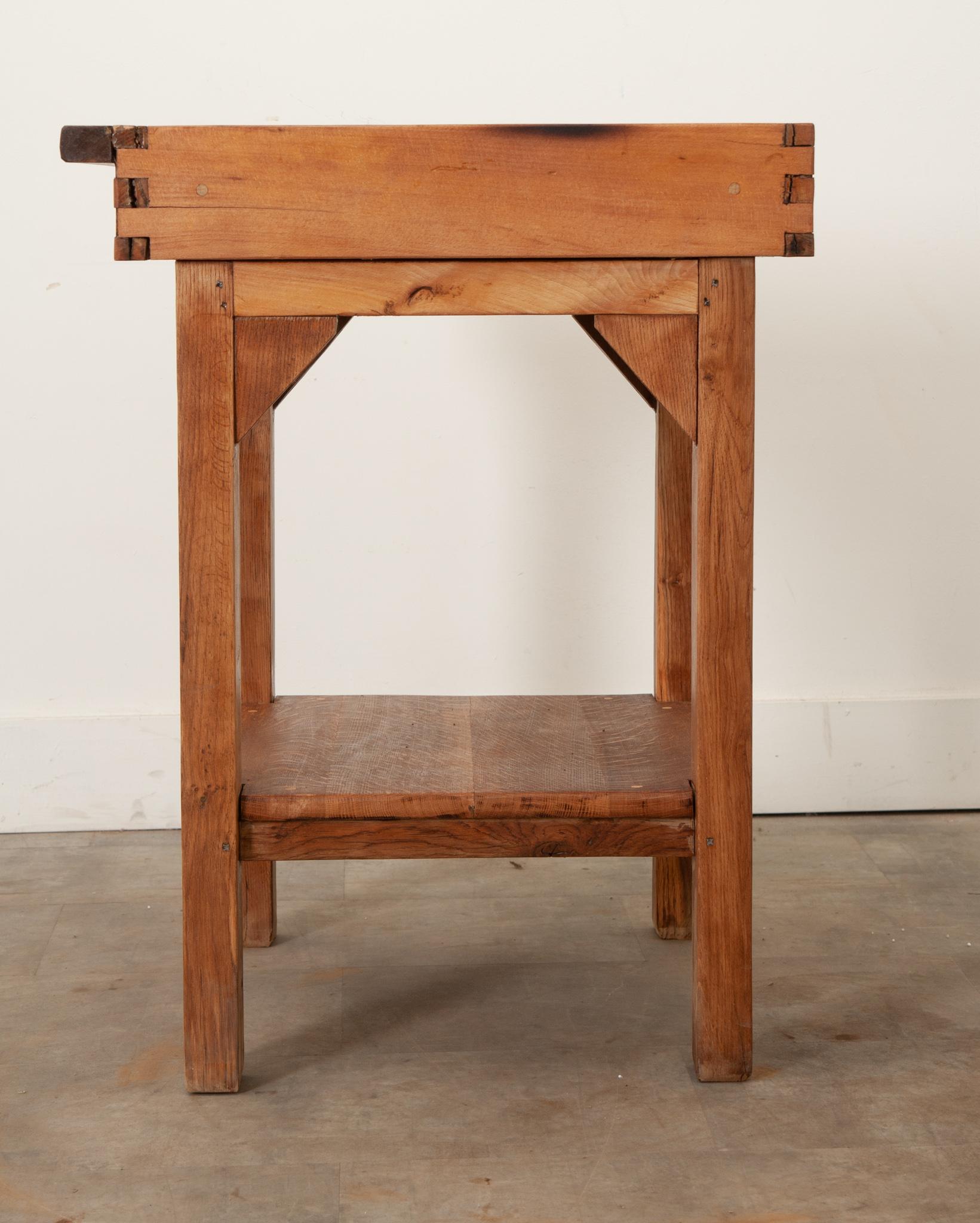 French Square Butcher Block Table For Sale 3