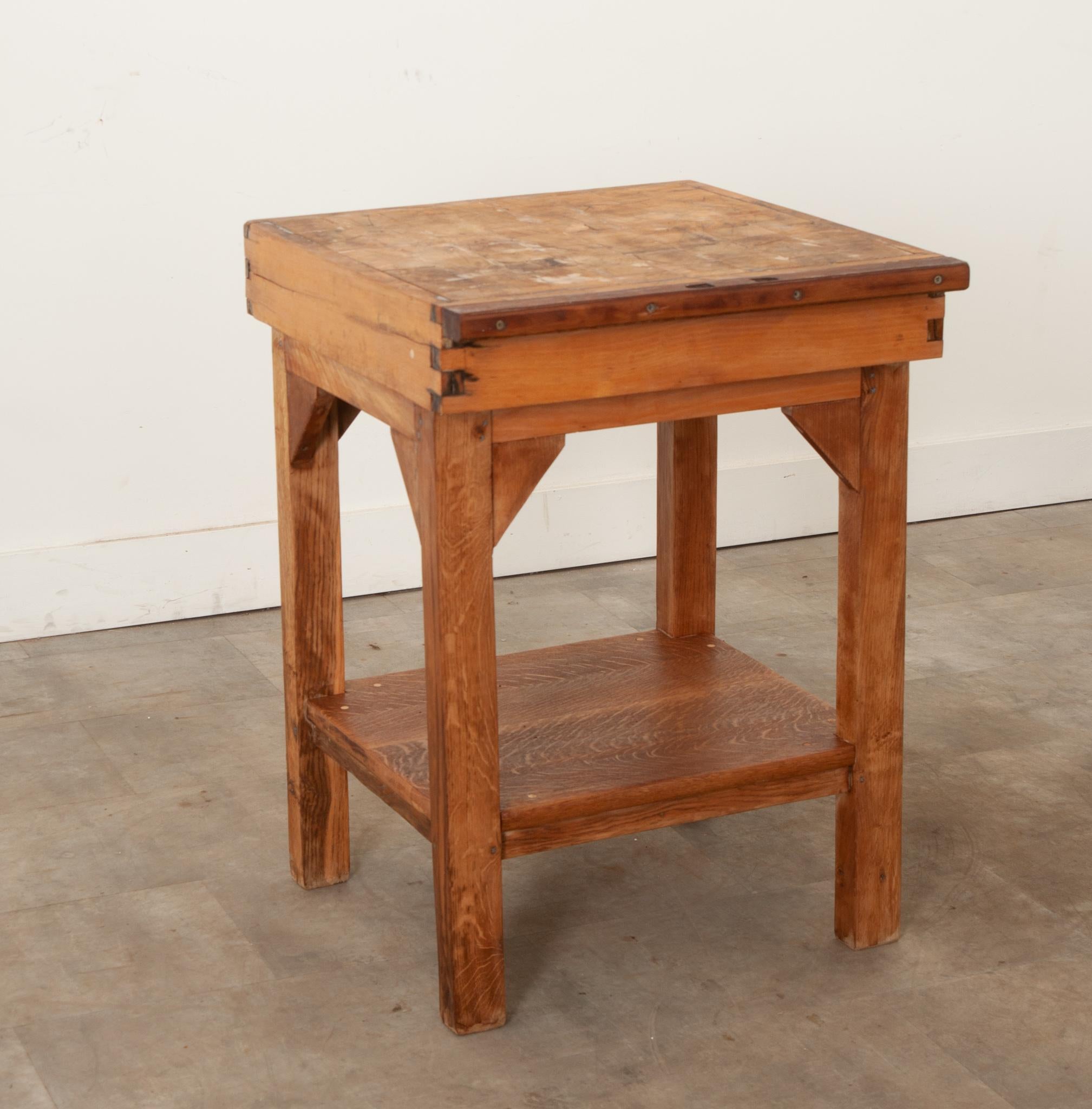 Other French Square Butcher Block Table For Sale
