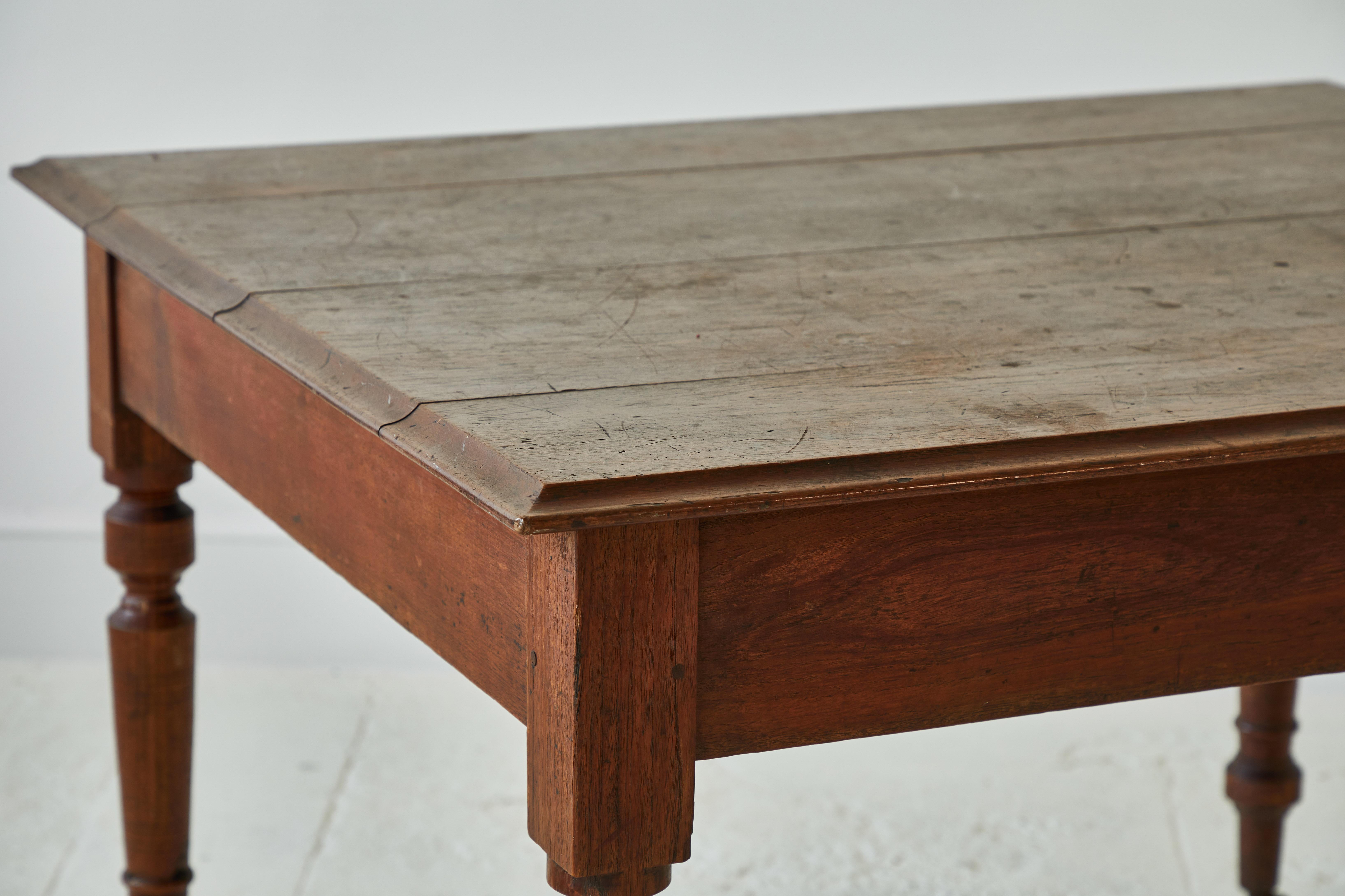 French Square Table on Casters 4