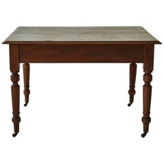French Square Table on Casters
