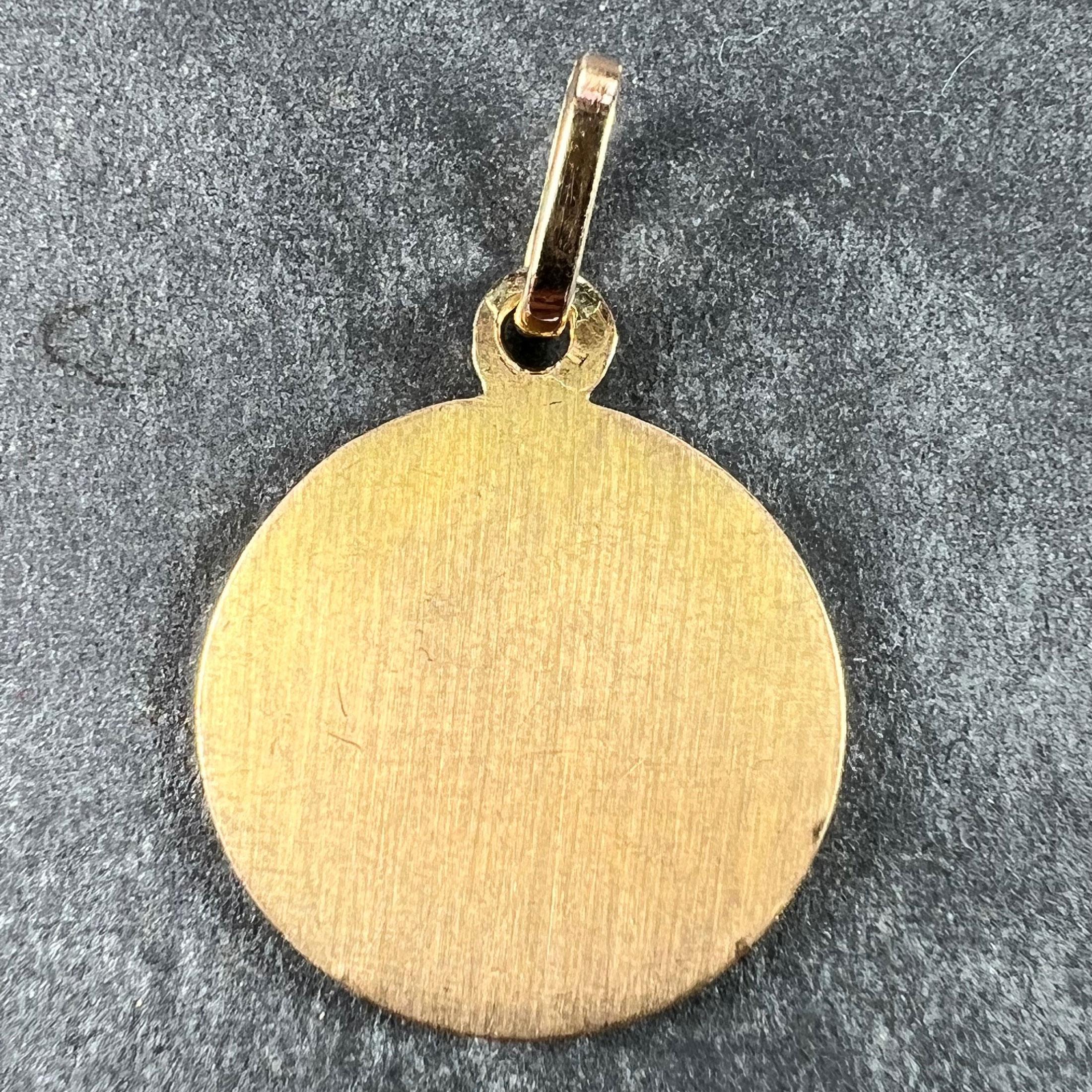 French St George and the Dragon 18K Yellow Gold Medal Pendant In Good Condition In London, GB