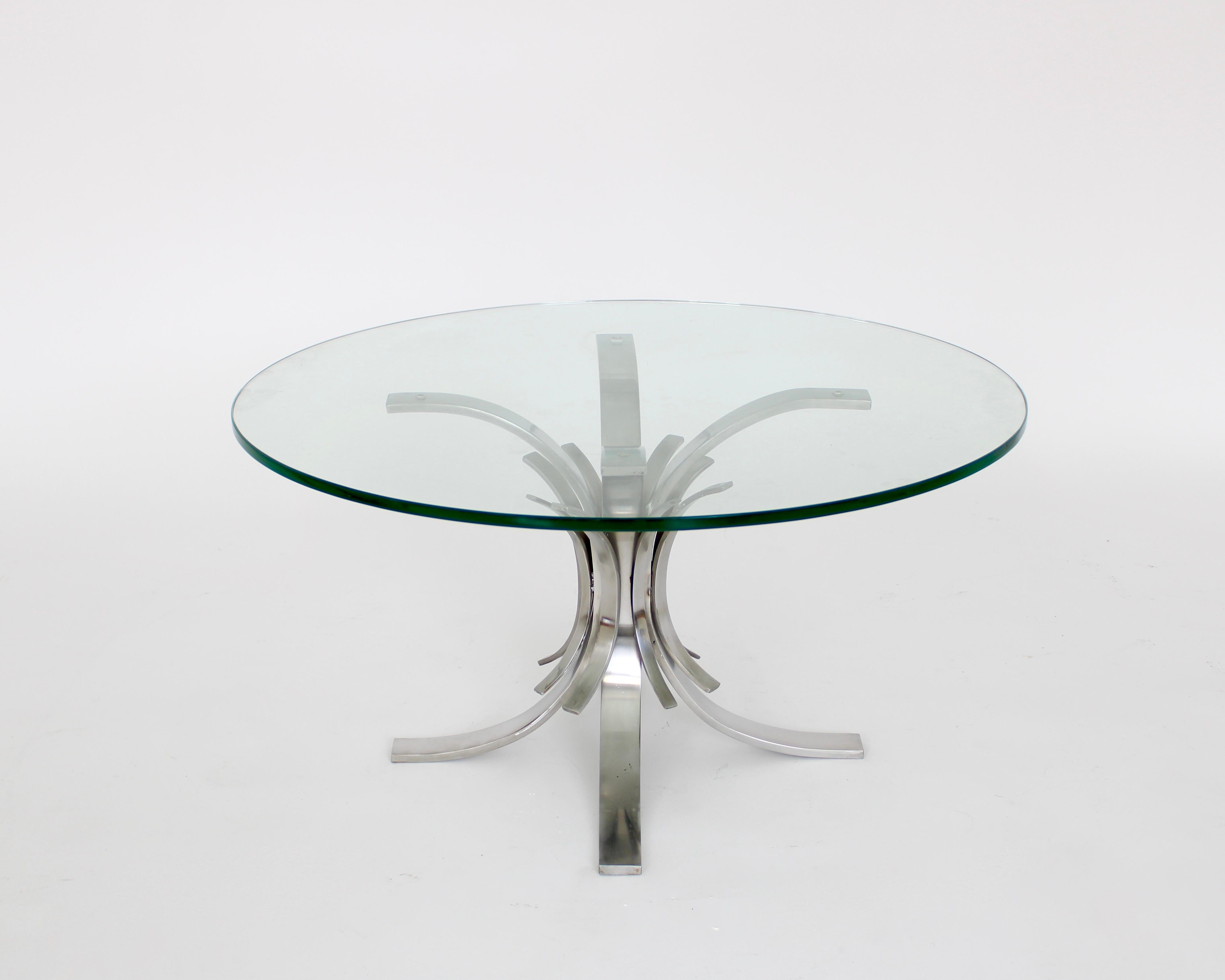 Mid-Century Modern French Stainless Steel Coffee Table Attributed to Maria Pergay For Sale