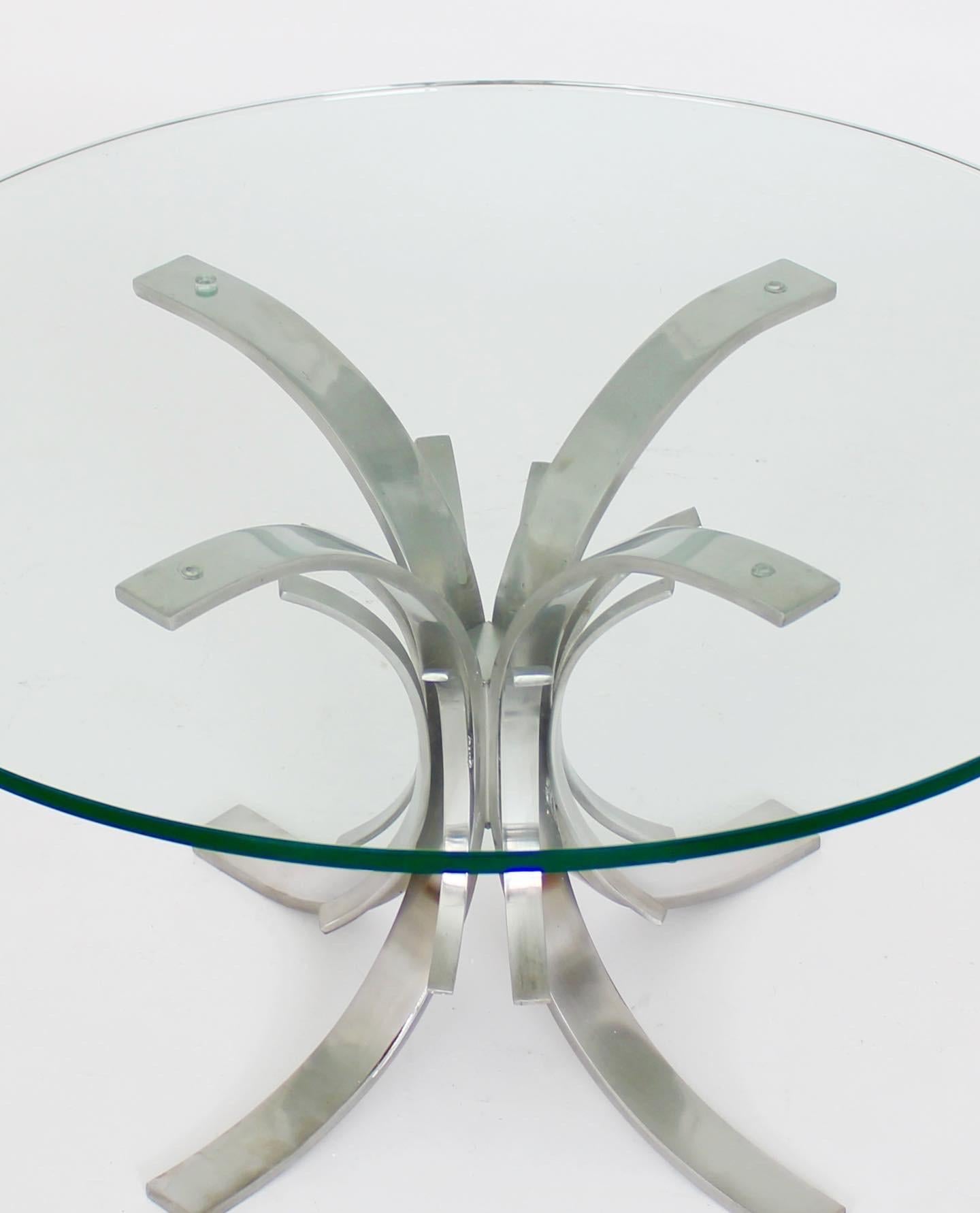 Fin du 20e siècle Table basse française en acier inoxydable attribuée à Maria Pergay en vente