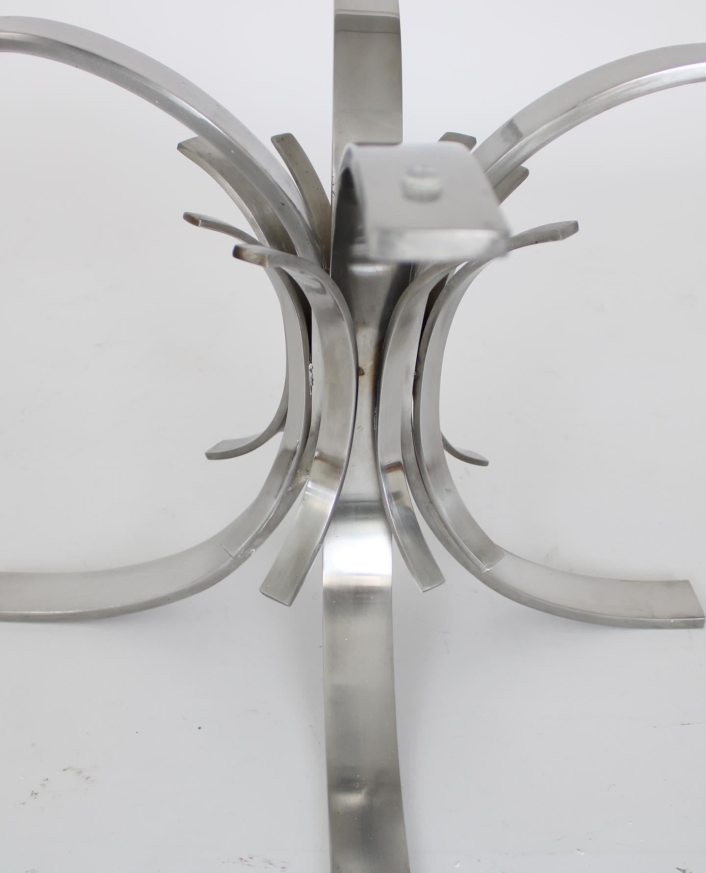 French Stainless Steel Coffee Table Attributed to Maria Pergay For Sale 1