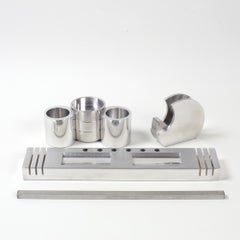 French Stainless Steel Desk Accessories 1970s