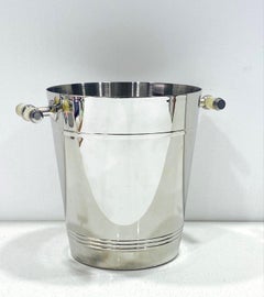 French Stainless Steel Wine Cooler Ice Bucket with Pearlescent Handles