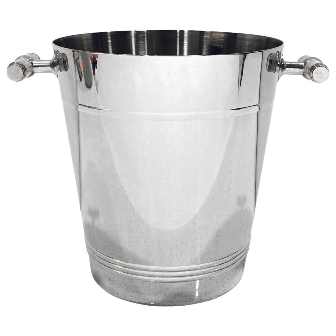 French Stainless Steel Wine Cooler Ice Bucket with Pearlescent Handles