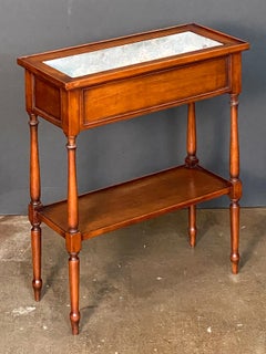 French Standing Console Planter or Trough of Mahogany with Metal Liner