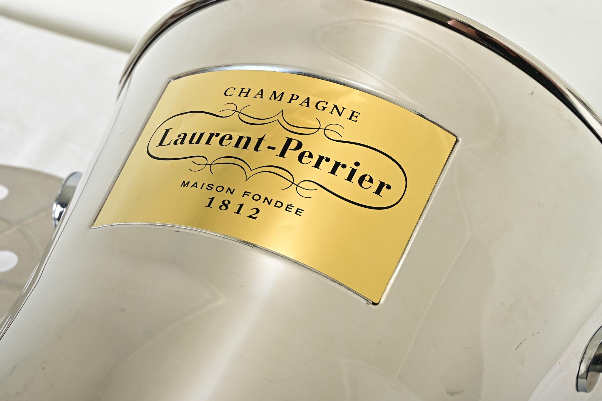 Champagnerkübel mit französischem Stahl- und Ledergriff 1
