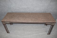 French Steel and Marble Top Post Modern Console Table by Jean-Michel Wilmotte