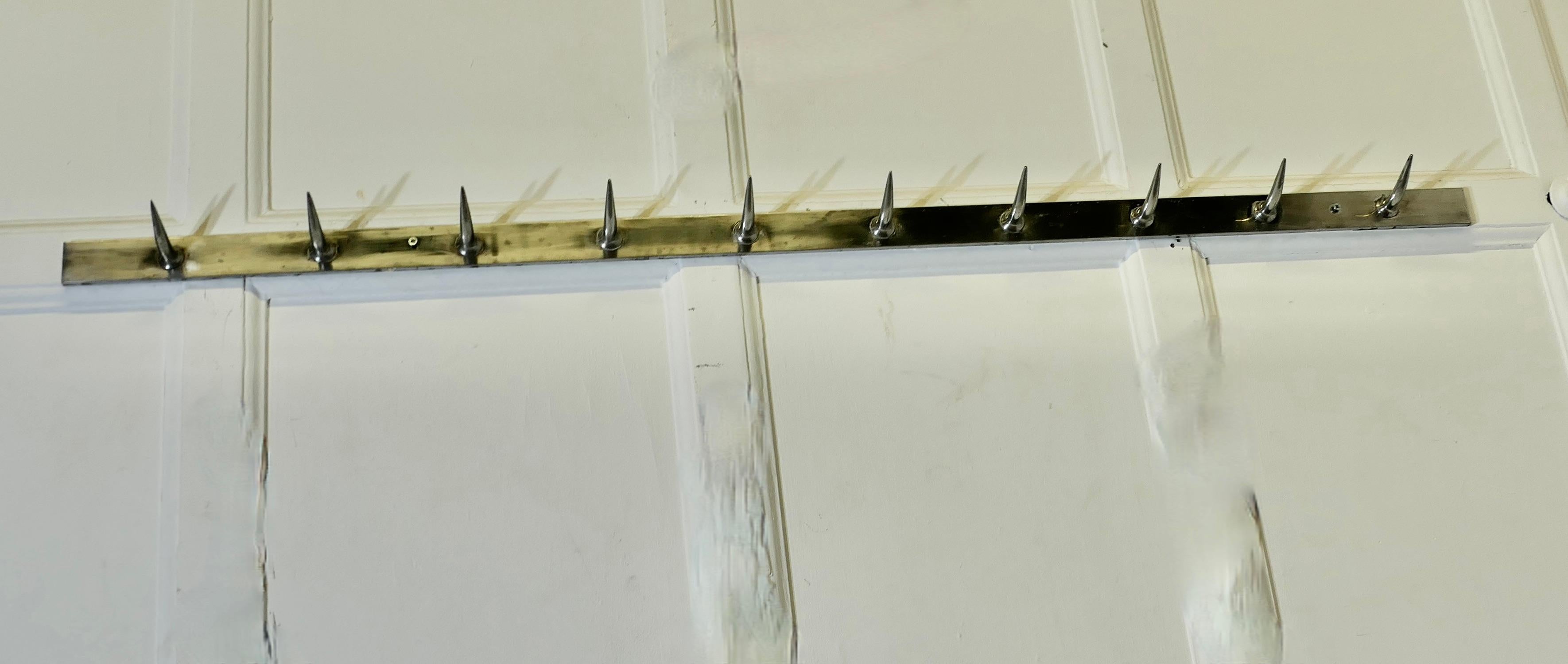Industrial French Steel Butchers Hooks  A Great row of 10 Hooks For Sale