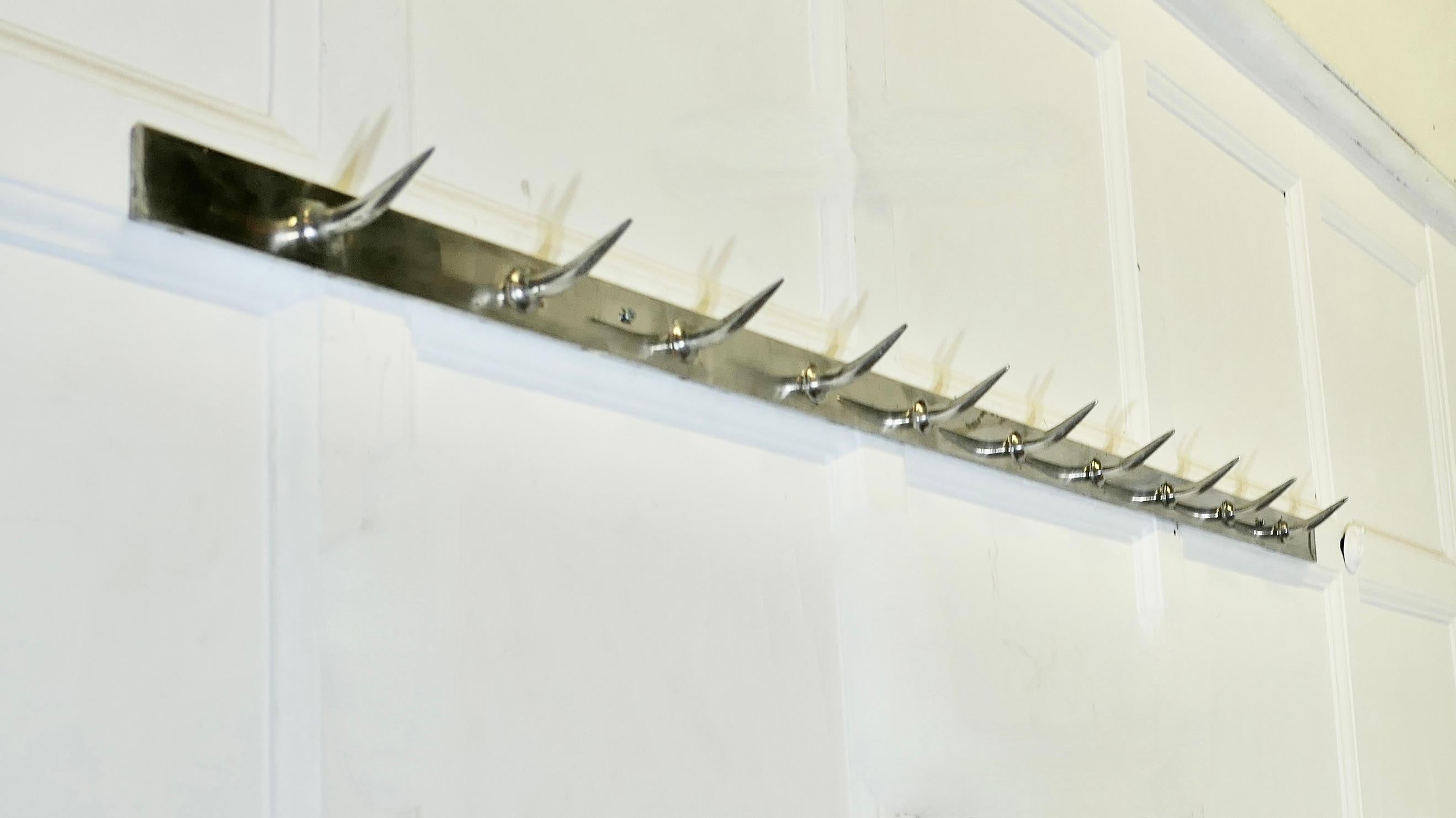 French Steel Butchers Hooks  A Great row of 10 Hooks In Good Condition For Sale In Godshill, Isle of Wight