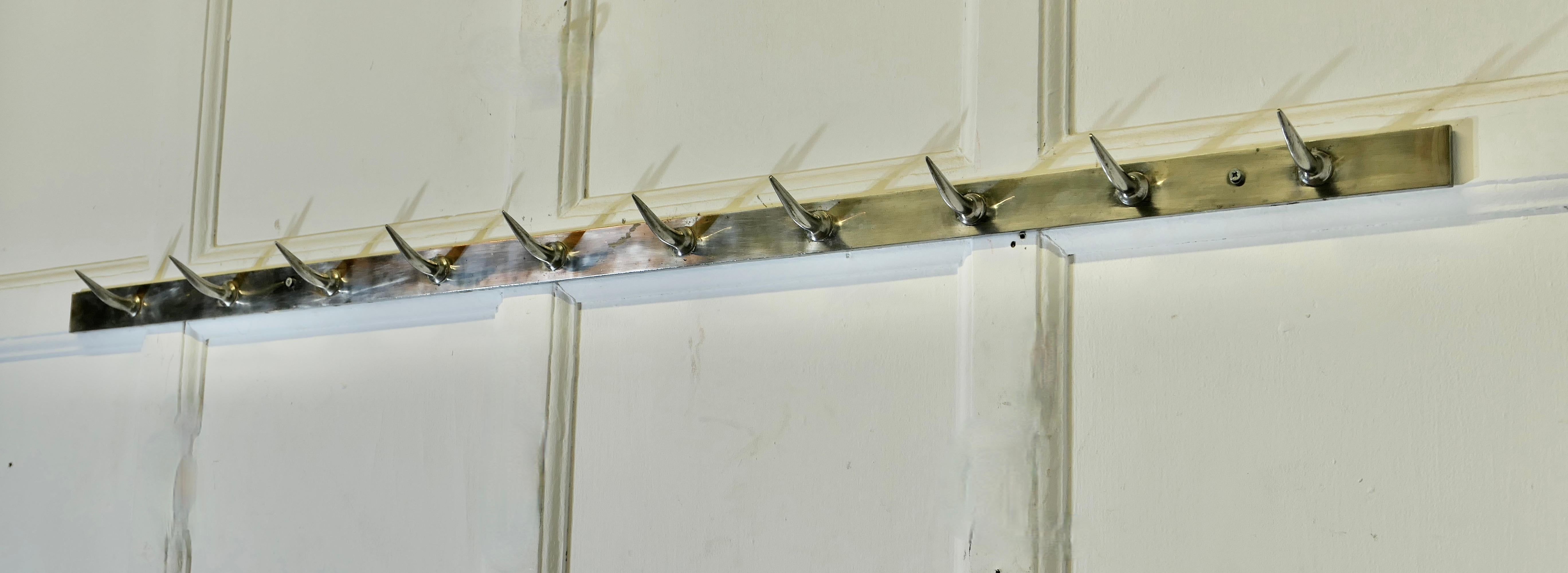 Mid-20th Century French Steel Butchers Hooks  A Great row of 10 Hooks For Sale
