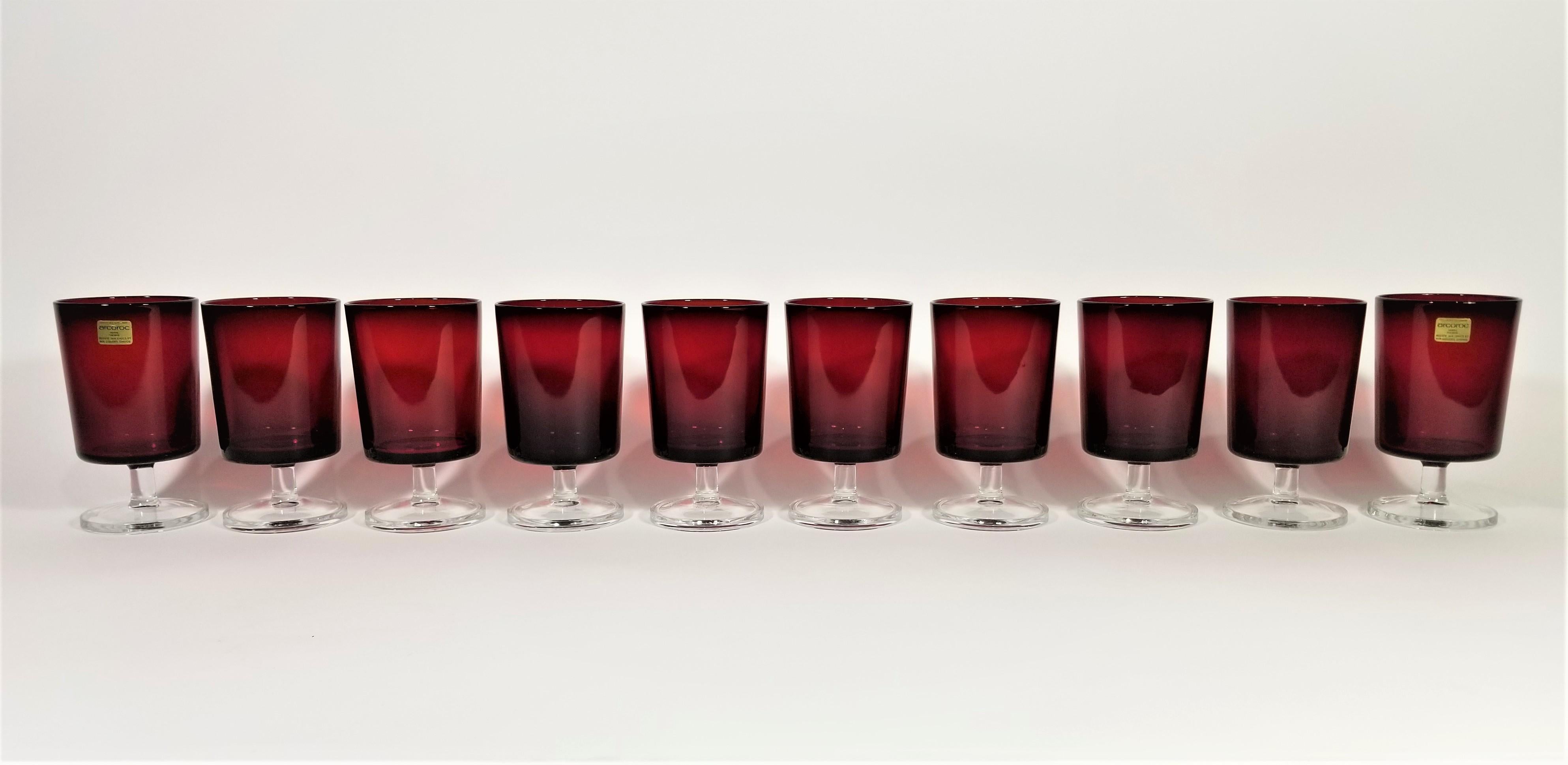 red vintage glassware