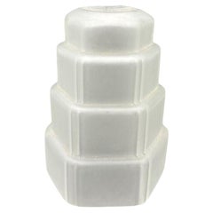 French Stepped Art Deco Frosted Glass Ceiling Shade by Vianne