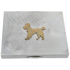 French Sterling and Gold Poodle Case