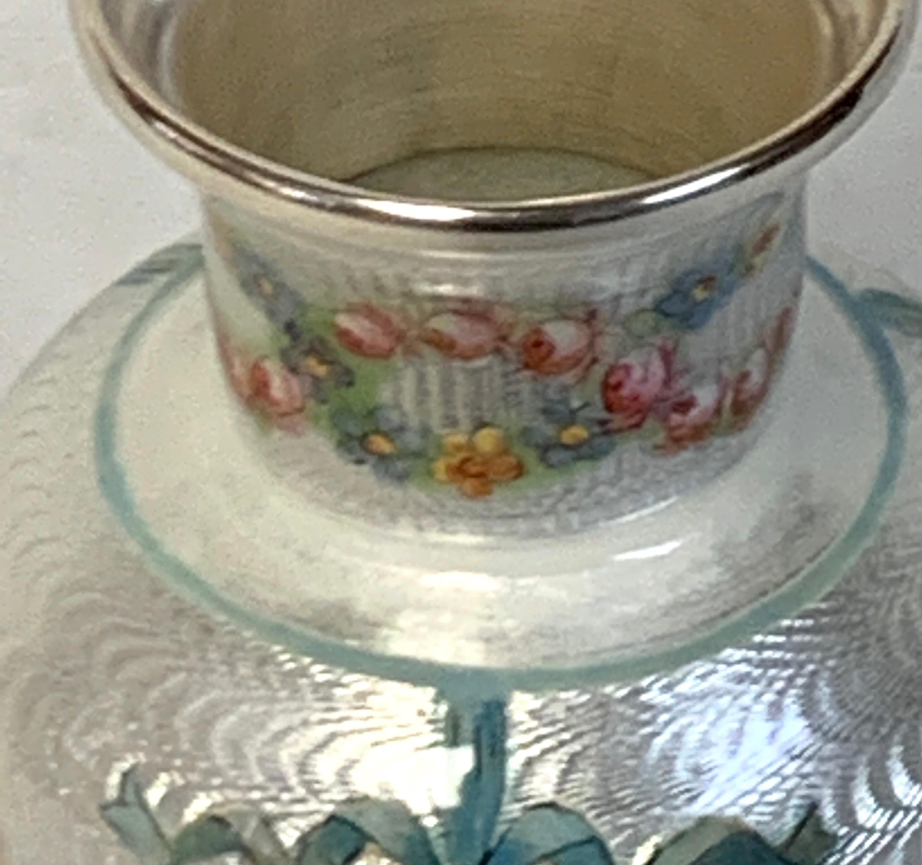 French Sterling and Guilloche Enamel Neoclassical Vase In Good Condition In Atlanta, GA