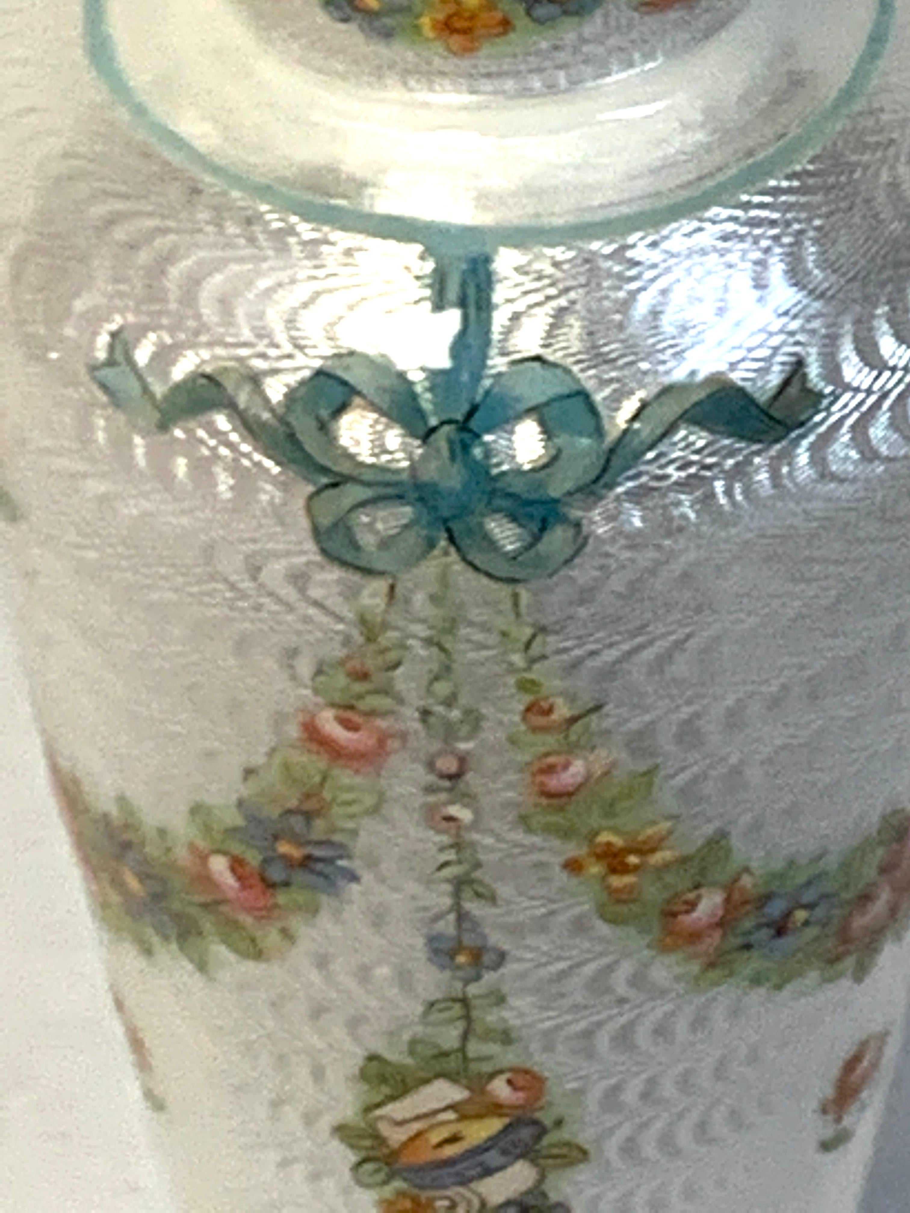 Sterling Silver French Sterling and Guilloche Enamel Neoclassical Vase
