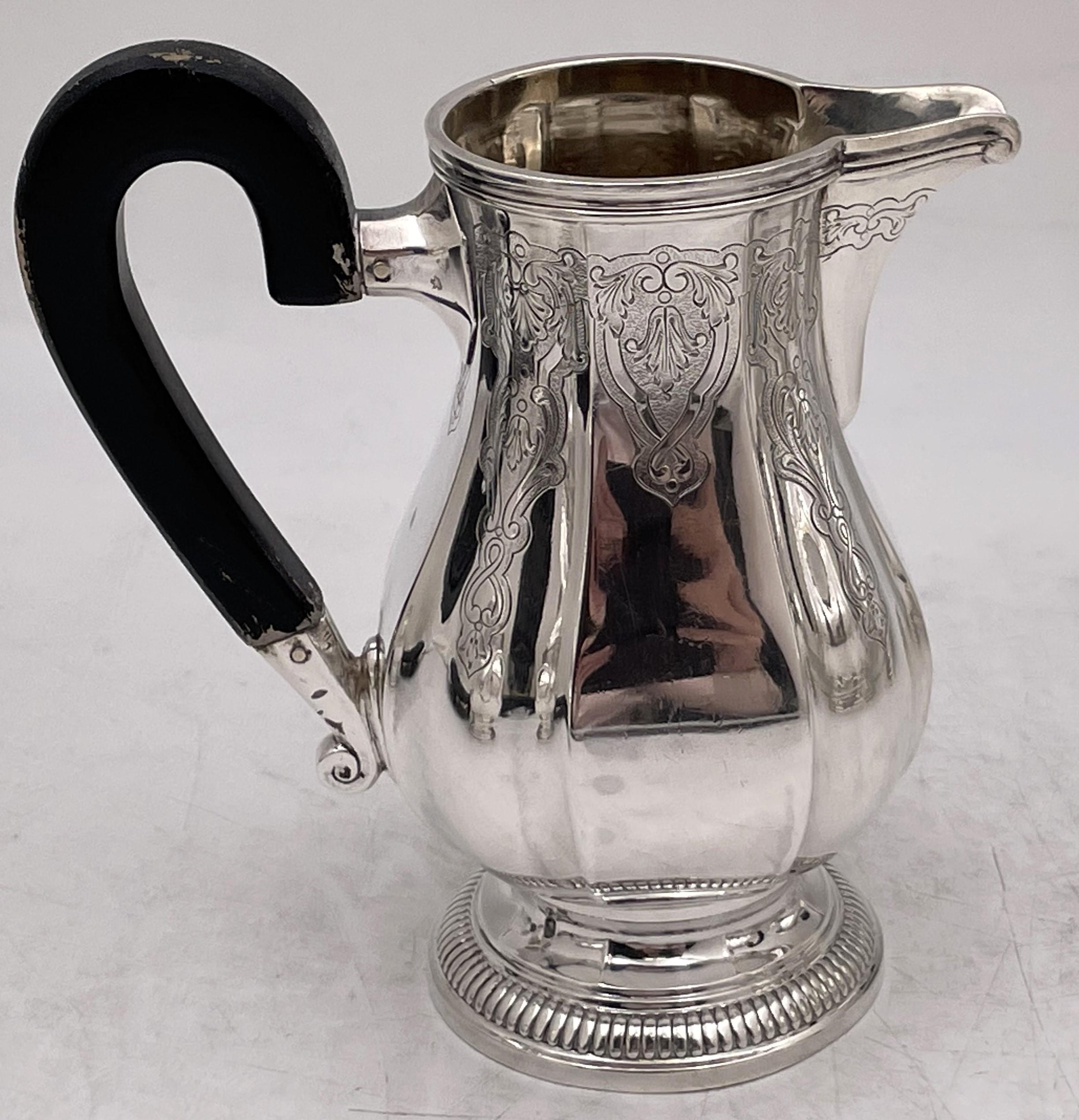 French Sterling Silver 4-Piece Art Deco Tea / Coffee Set Early 20th Century 5