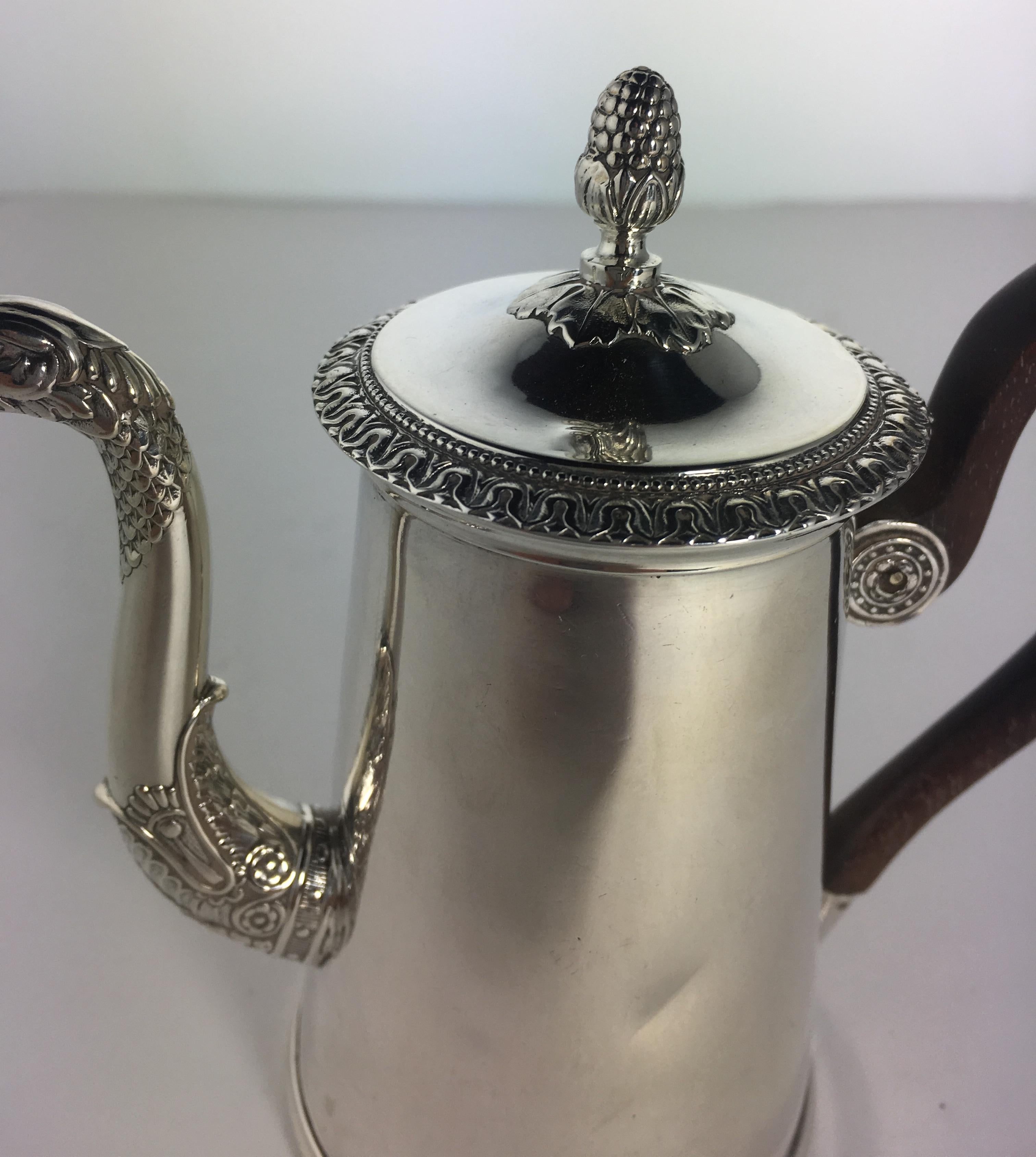 Antique 19th Century French Sterling Silver Rococo Chocolate Pot For Sale 7