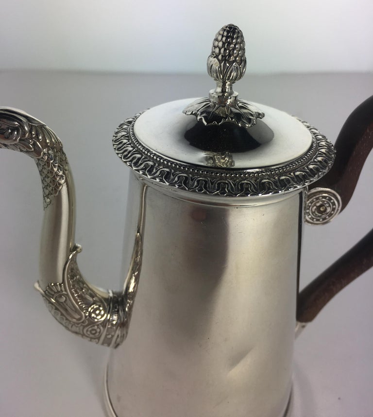 French Sterling Silver Chocolate Pot, 19th Century For Sale at 1stdibs