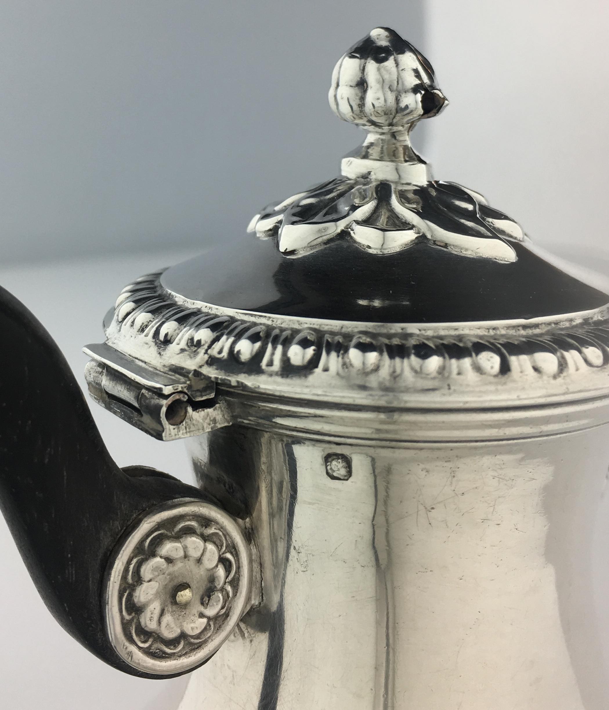 Sterling Silver Rococo Coffee/Tea Pot by Martial Fray, French 19th Century In Good Condition In Miami, FL