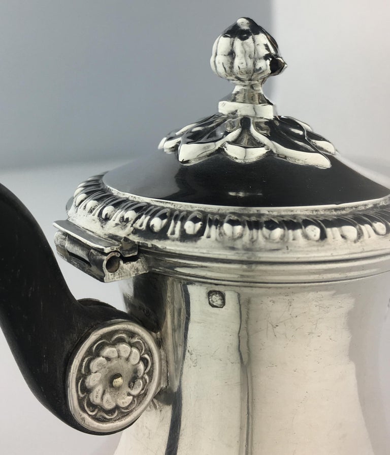 Sterling Silver Rococo Coffee/Tea Pot by Martial Fray, French 19th Century For Sale 1
