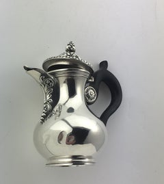 French Sterling Silver Coffee or Tea Pot, circa 1860 Stamped Martial Fray, Paris