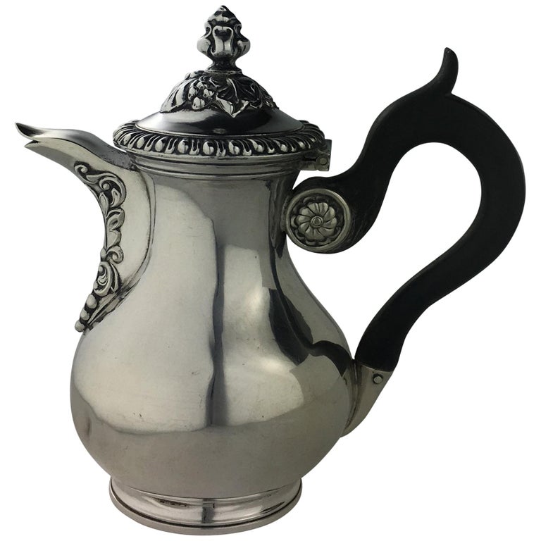 French Sterling Silver Coffee Or Tea Pot Circa 1860 Stamped Martial Fray Paris For Sale At 1stdibs