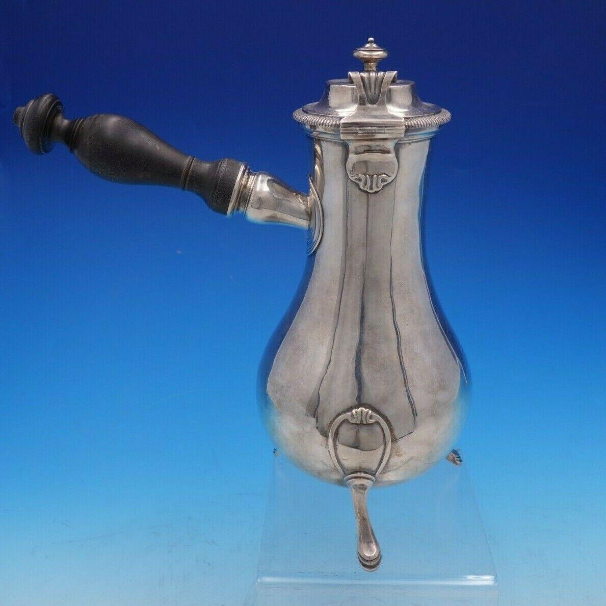 French Sterling Silver Coffee Pot with Wood Handle, Paris, circa 1781-1789 In Excellent Condition In Big Bend, WI