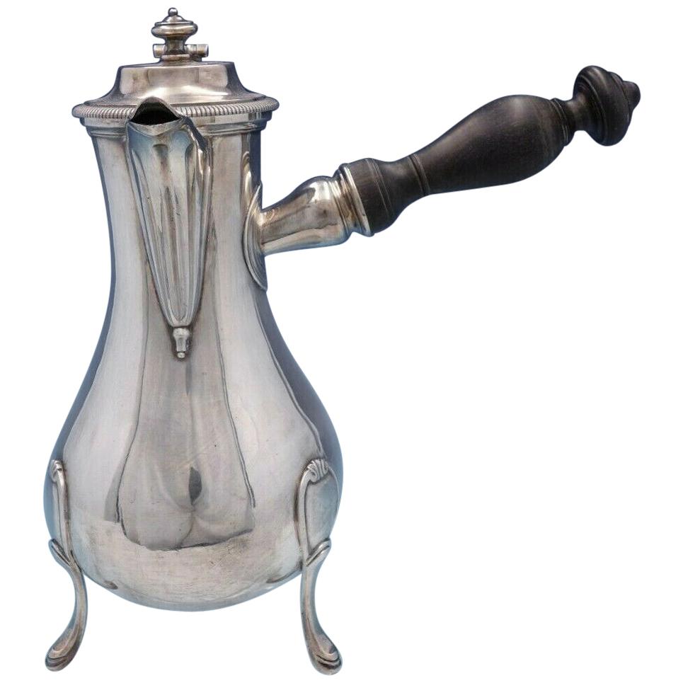 French Sterling Silver Coffee Pot with Wood Handle, Paris, circa 1781-1789