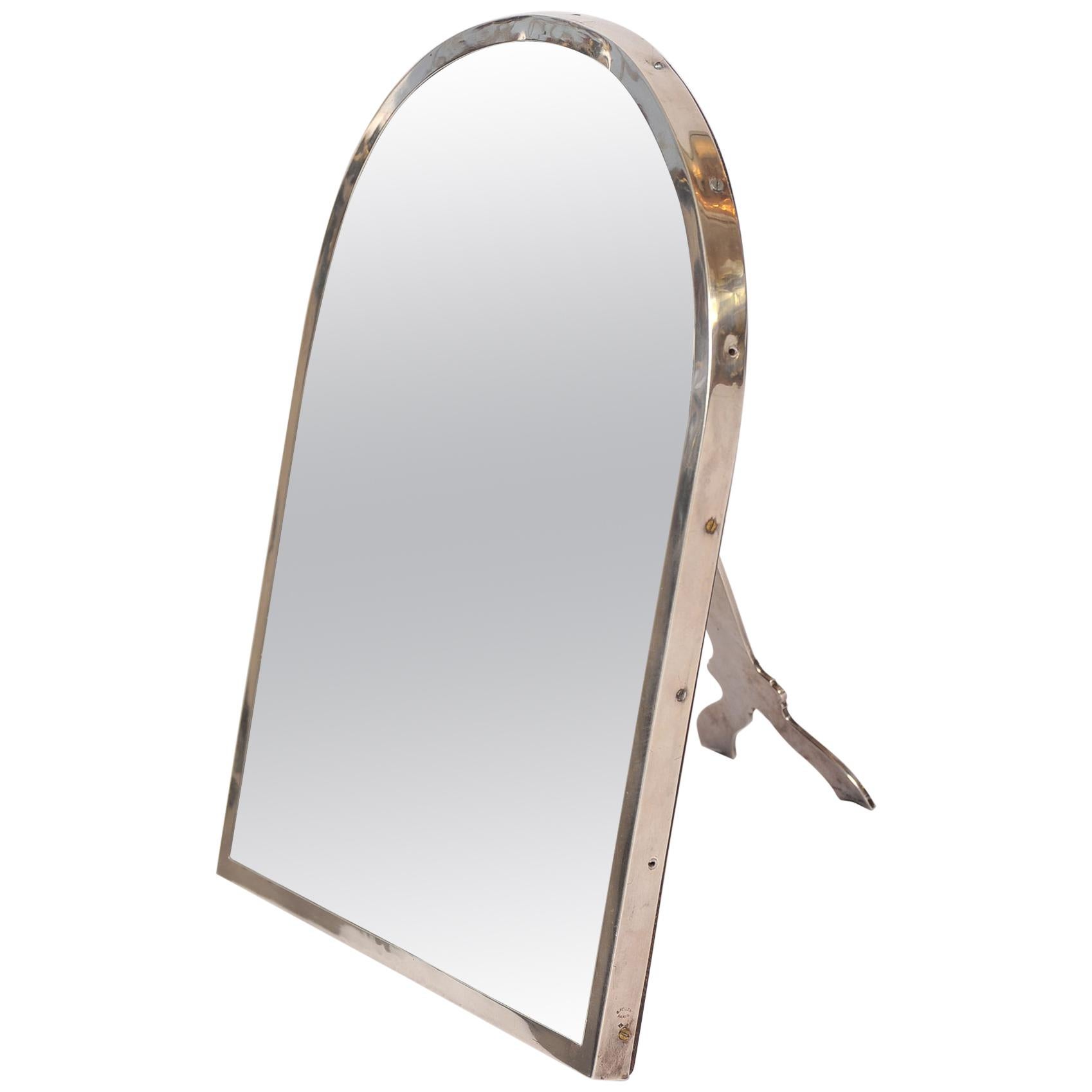 French Sterling Silver Dressing-Table Mirror by Gustave Keller Freres, 1950s
