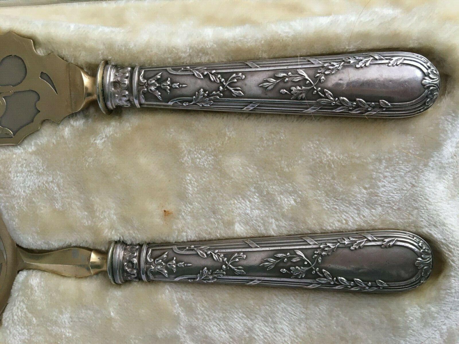 French Sterling Silver Ice Cream Dessert Servers in their Original Box In Good Condition For Sale In London, GB