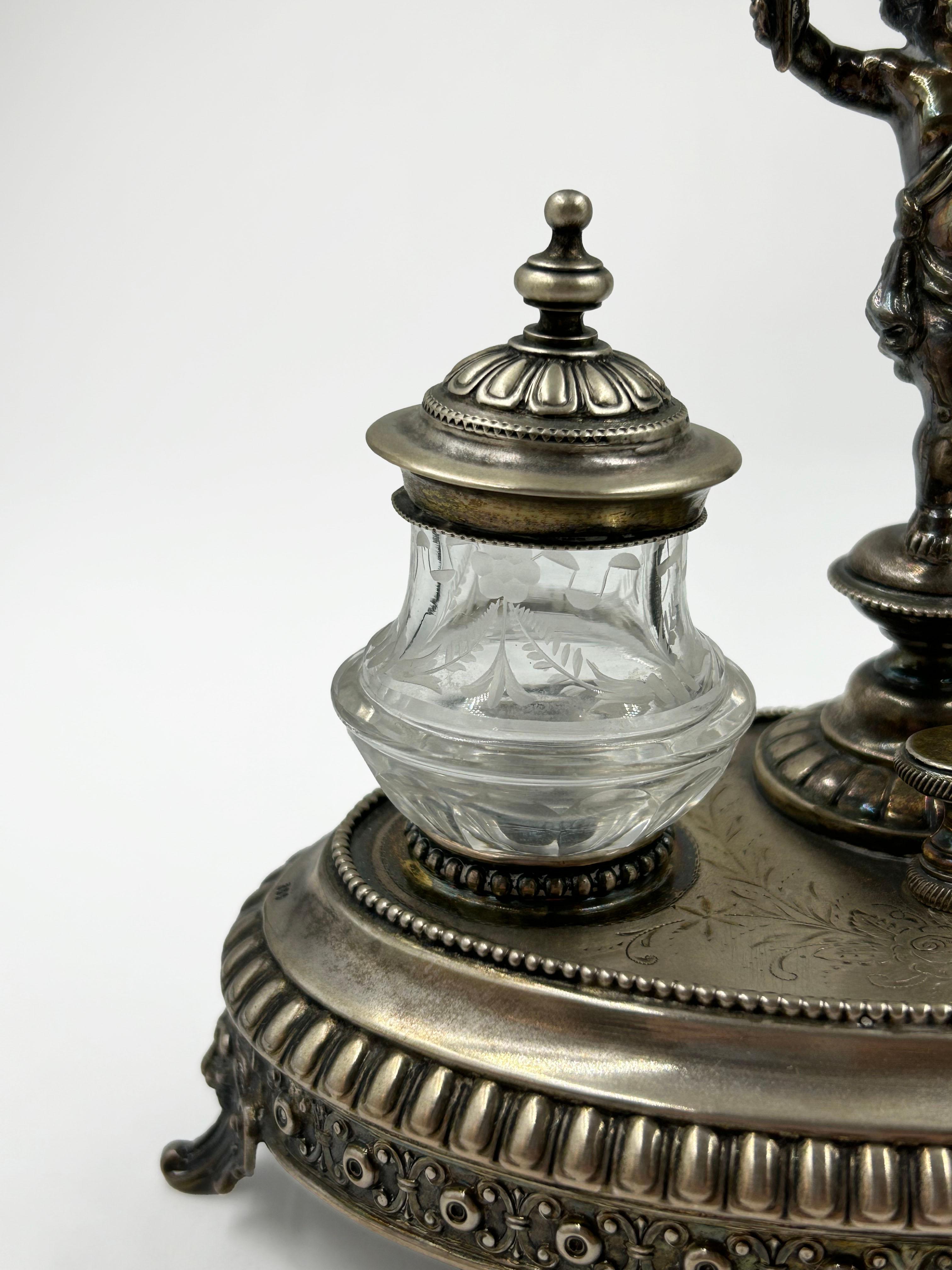 Art Nouveau Iscrizione e sigillo in argento sterling francese in vendita