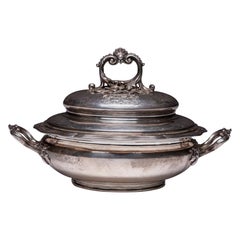 French Sterling Silver Louis XV Style Soup or Vegetable Tureen