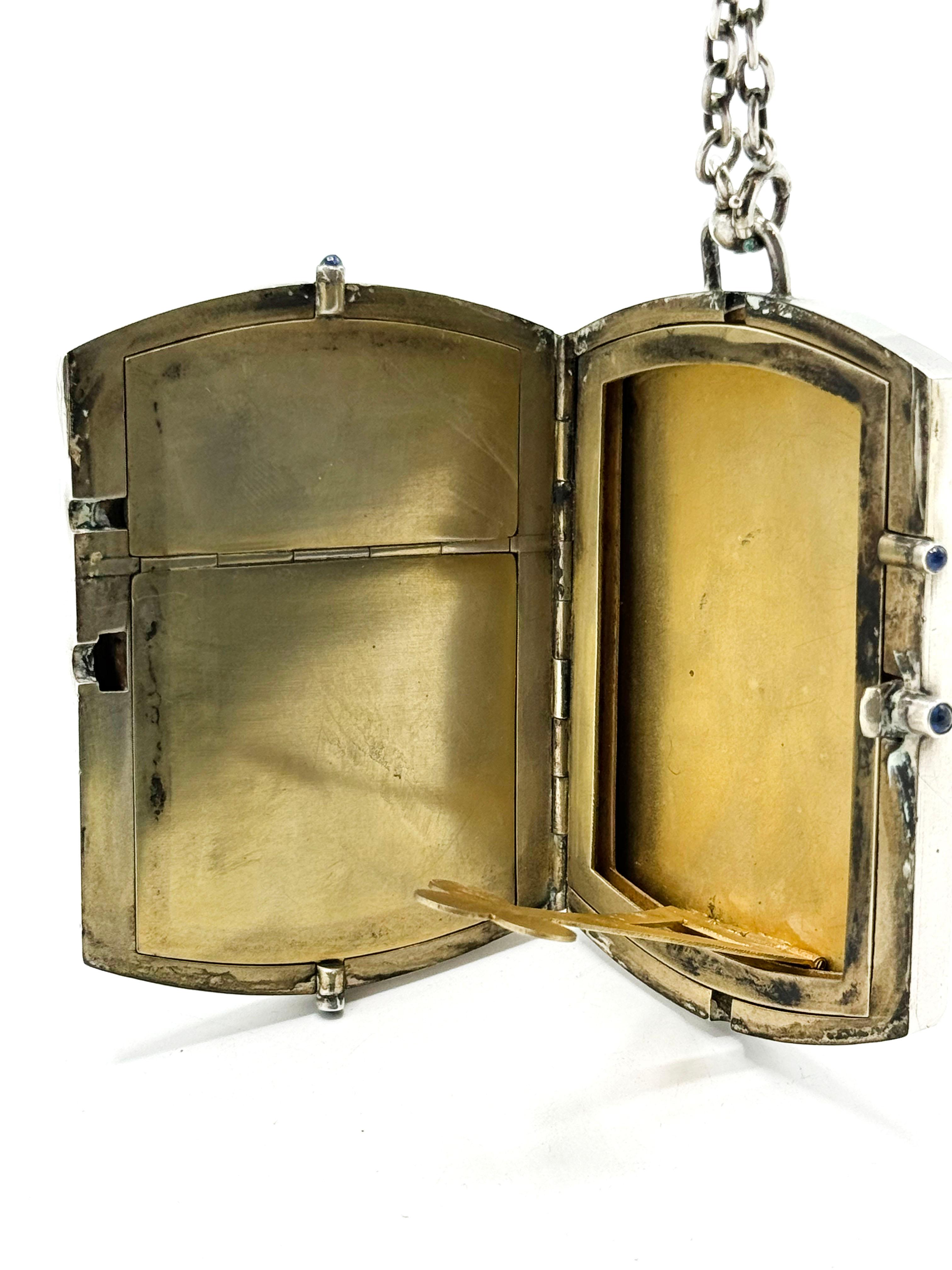 French sterling silver Neoclassic vanity case For Sale 6
