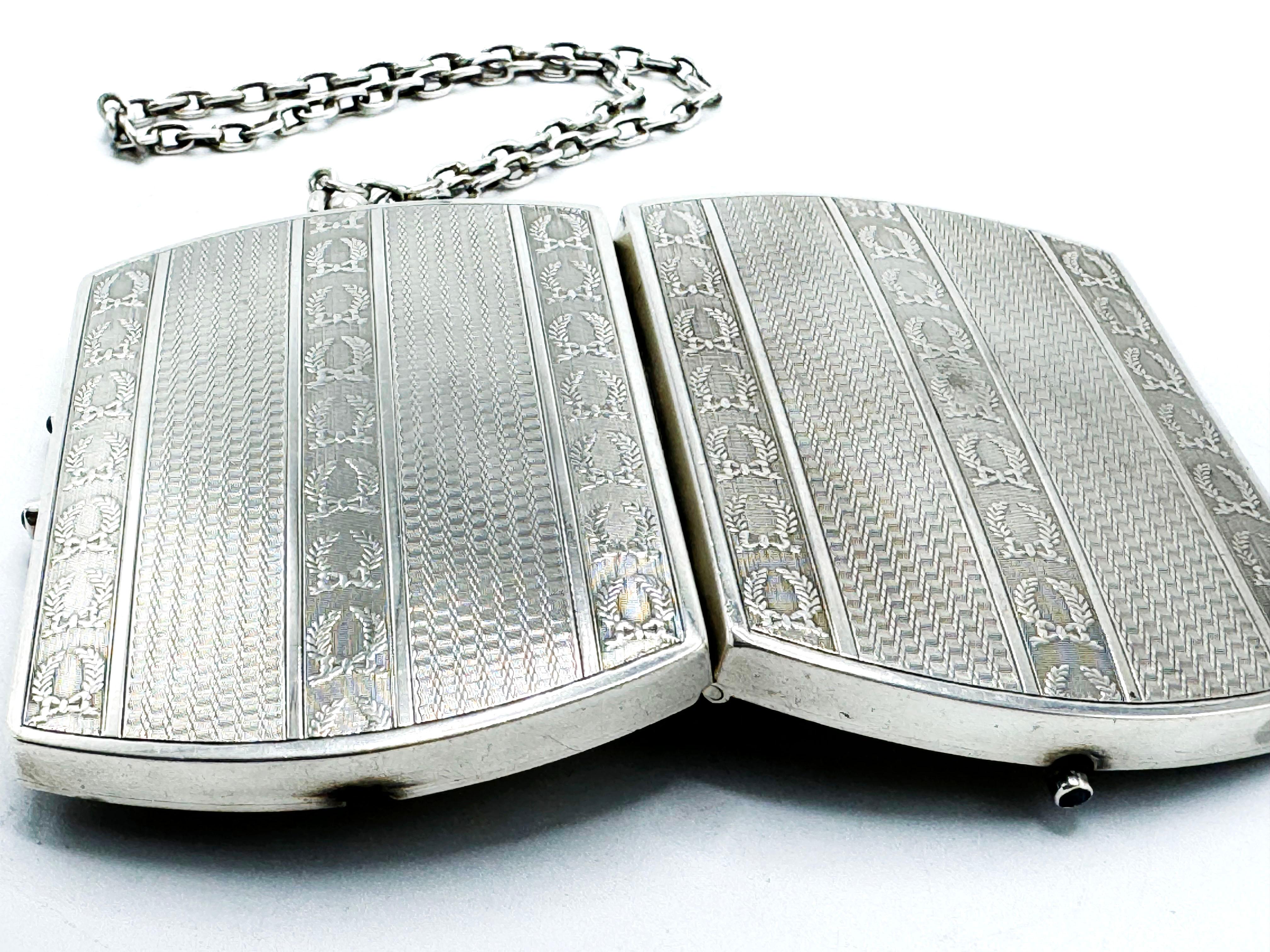 French sterling silver Neoclassic vanity case In Good Condition For Sale In Autonomous City Buenos Aires, CABA