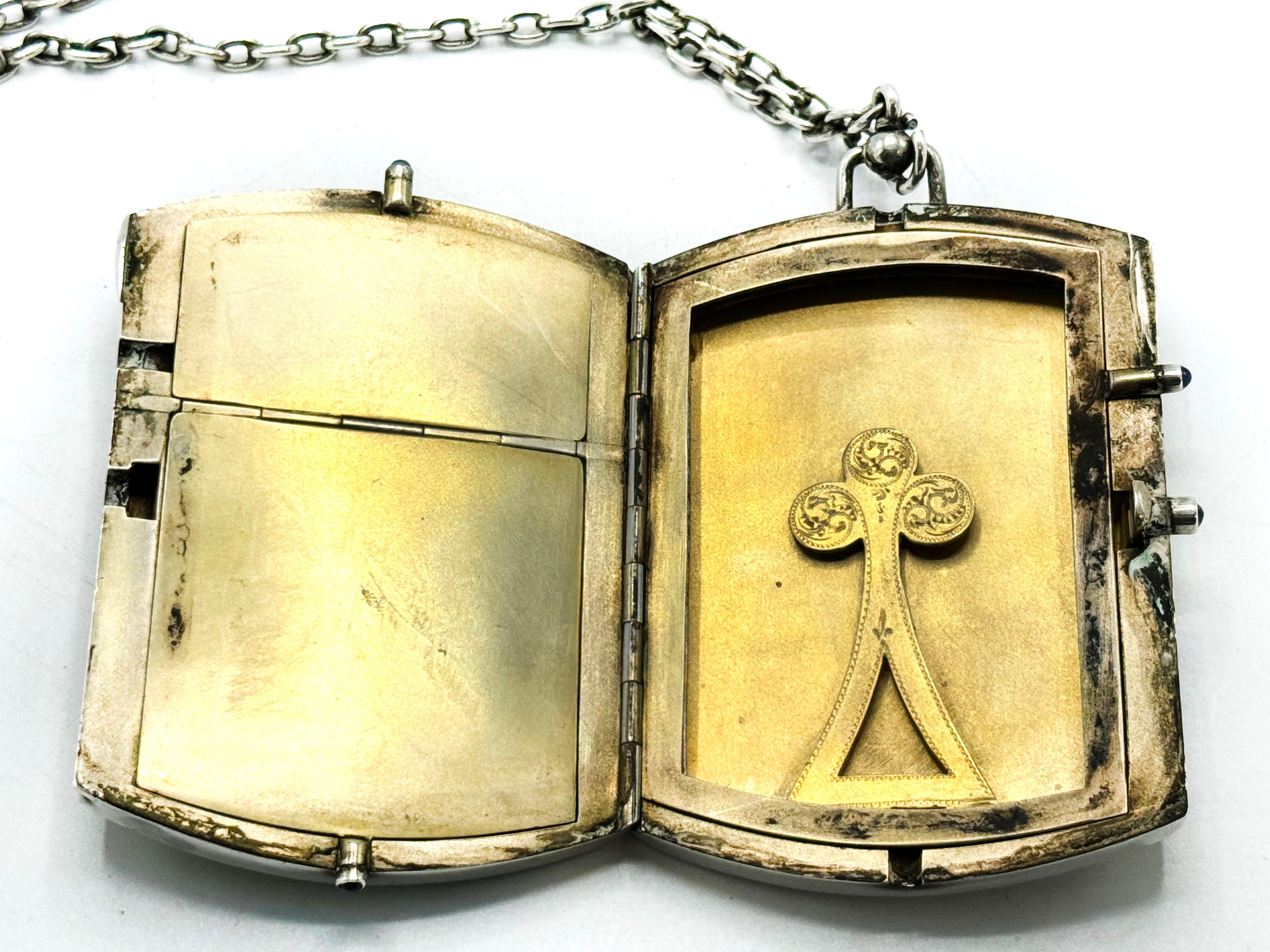 Sterling Silver French sterling silver Neoclassic vanity case For Sale