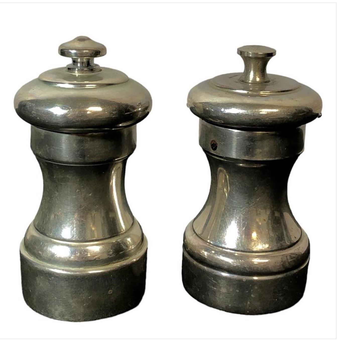 French Sterling Silver Salt And Pepper Grinders. For Sale 1