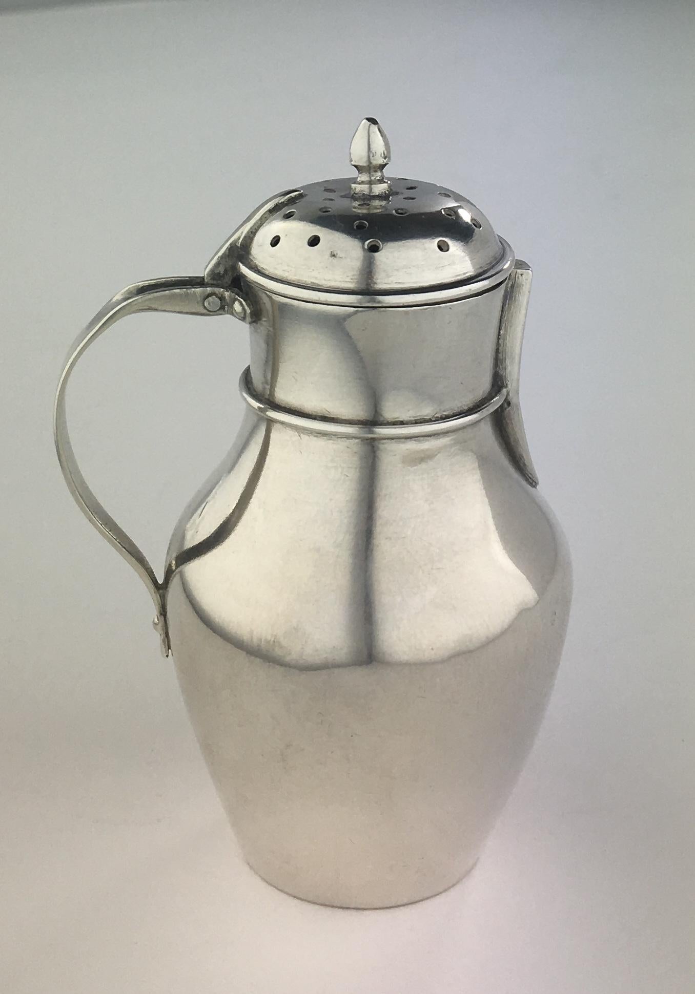 19th Century French Sterling Silver Salt Shaker, Dated 1883