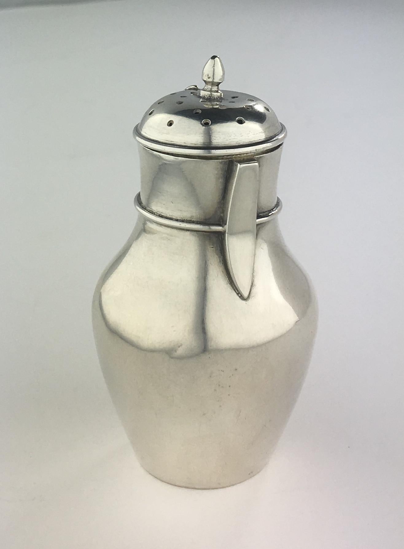 French Sterling Silver Salt Shaker, Dated 1883 2