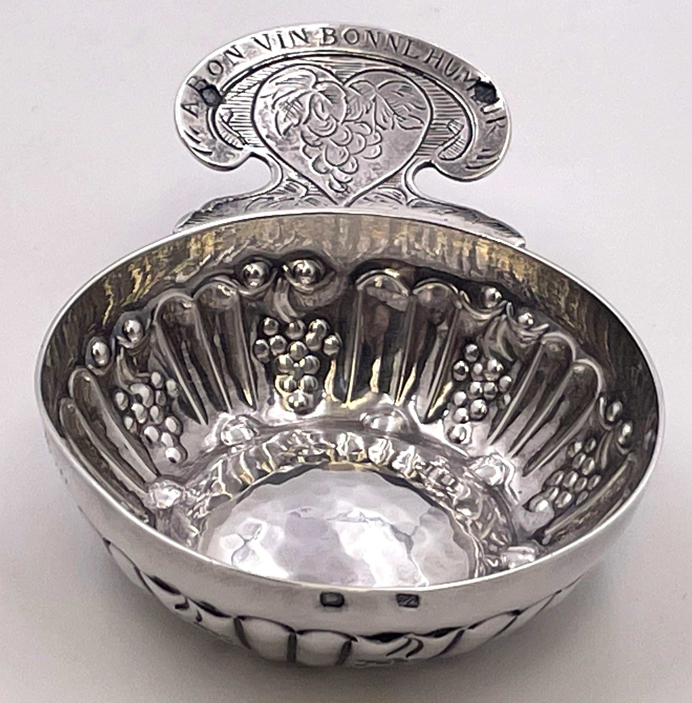 French Sterling Silver Tastevin Wine Taster from 19th Century In Good Condition For Sale In New York, NY
