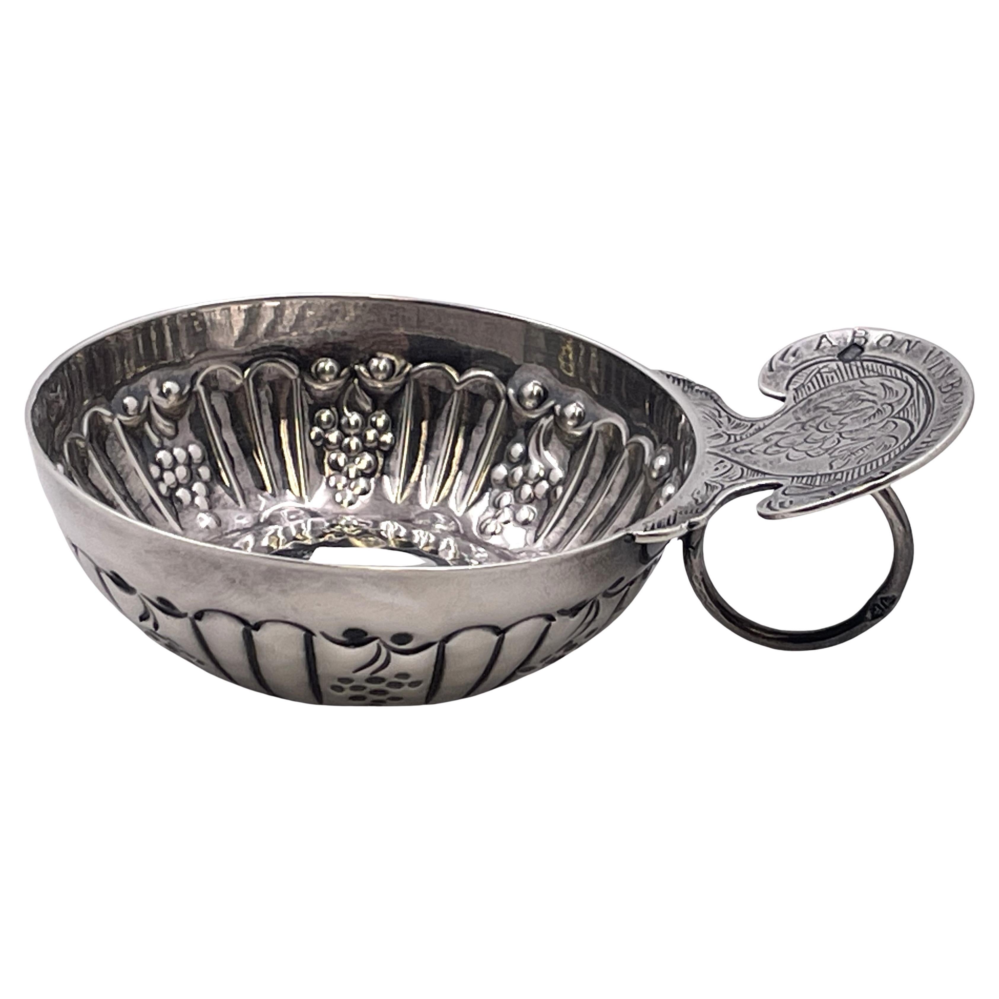 French Sterling Silver Tastevin Wine Taster from 19th Century For Sale