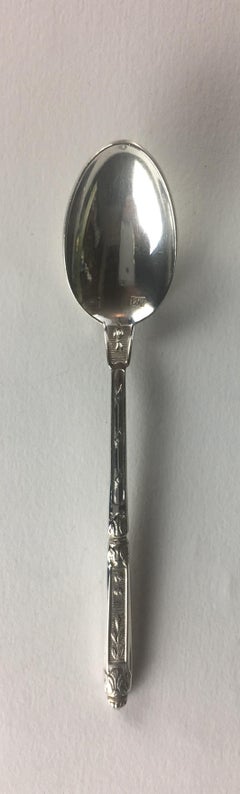 Ensemble de 12 cuillères à thé, café ou à dessert anciennes en argent sterling français