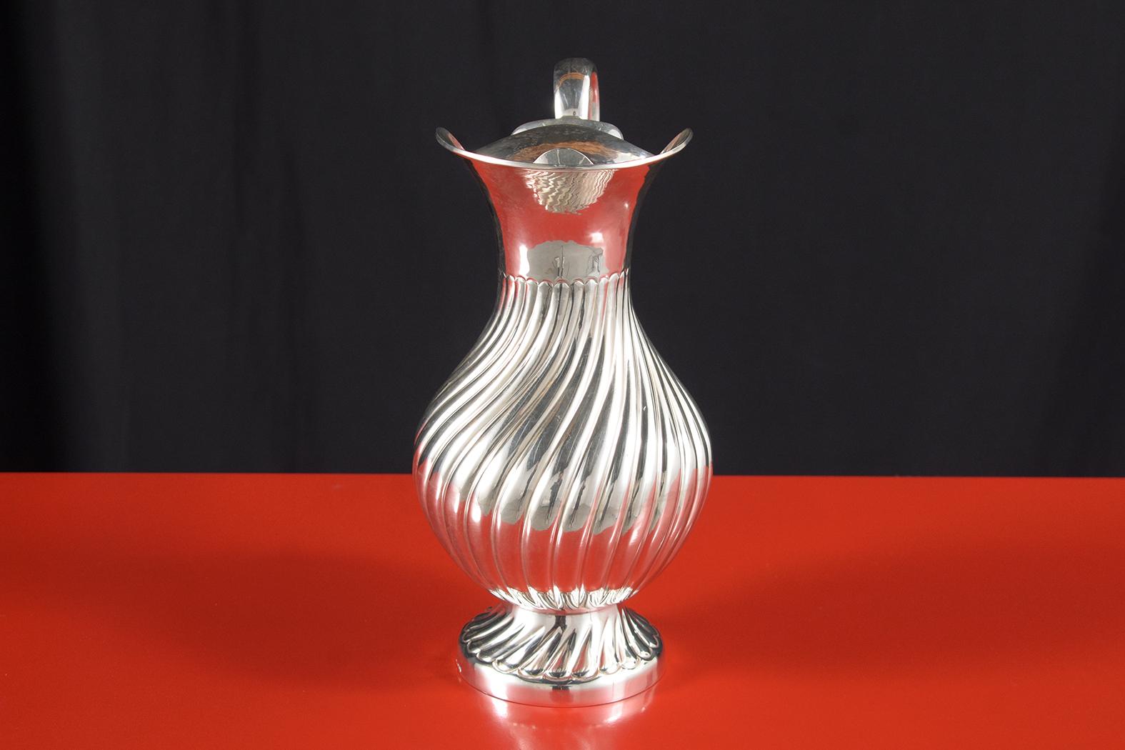 French Sterling Silver Water Pitcher: Timeless Elegance Restored For Sale