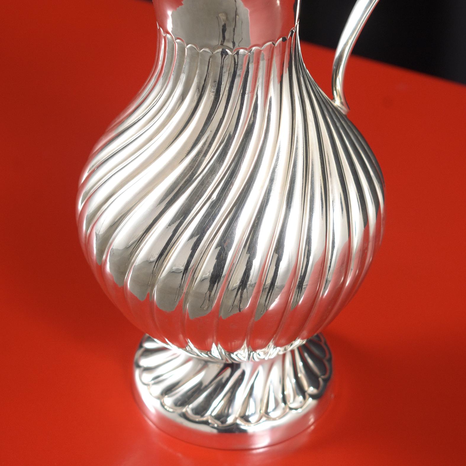 Late 20th Century Sterling Silver Water Pitcher: Timeless Elegance Restored For Sale